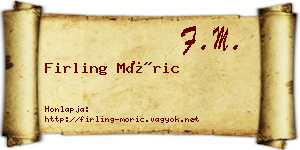 Firling Móric névjegykártya